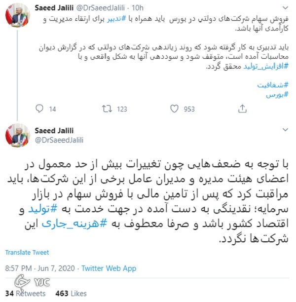 سعید جلیلی - بورس