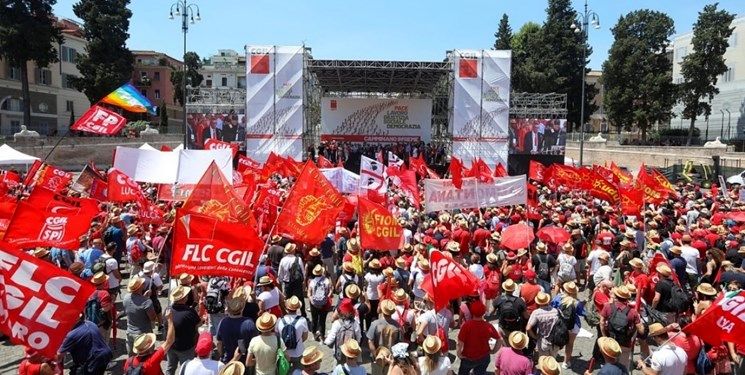 تظاهرات گسترده کارگران و شهروندان ایتالیا در اعتراض به تورم