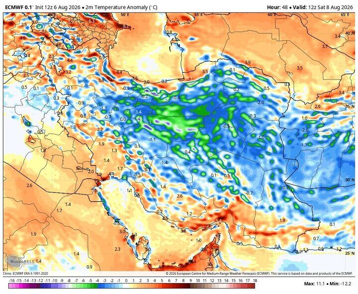 وضعیت آب و هوا، امروز دوشنبه ۲۶ مرداد ۱۴۰۵؛ تداوم رگبار باران در مناطق شمالی و شمال غرب کشور