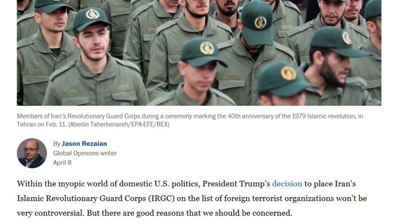 قرار دادن نام سپاه در لیست گروه‌های تروریستی کار عقلانی‌ای نبود/ آمریکا با سپاه در مبارزه با داعش همکاری کرد/ چه سودی از برچسب زدن به صدها هزار ایرانی به عنوان سرباز وظیفه در سپاه به عنوان تروریست برای امریکا حاصل می‌شود؟/ اقدامی کوته‌نظرانه و ناپخته اتفا