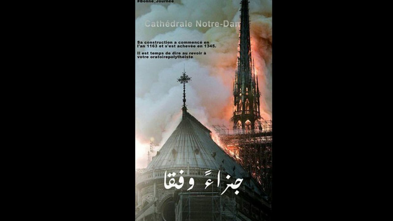 داعش آتش‌سوزی کلیسای جامع نوتردام را به سخره گرفت