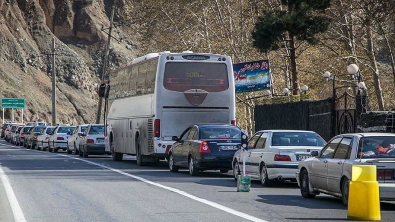 ترافیک سنگین در ابتدای جاده چالوس