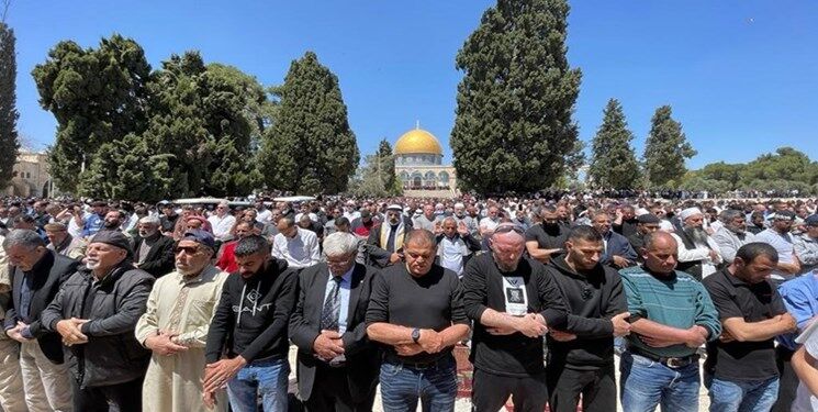 پرچم ایران بر فراز مسجد‌‌الاقصی در فلسطین + عکس
