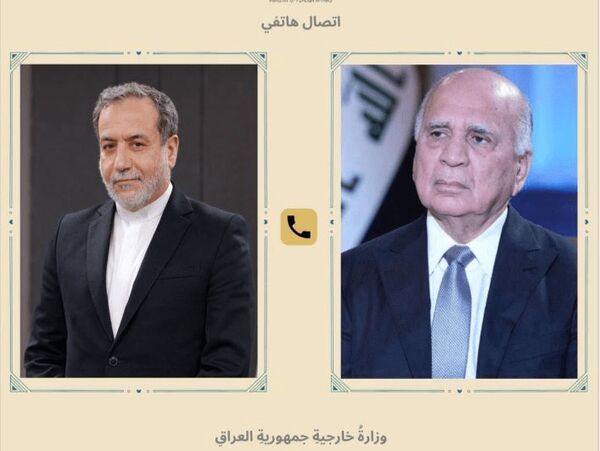 گفتگوی تلفنی فؤاد حسین و عراقچی وزرای خارجه عراق و ایران